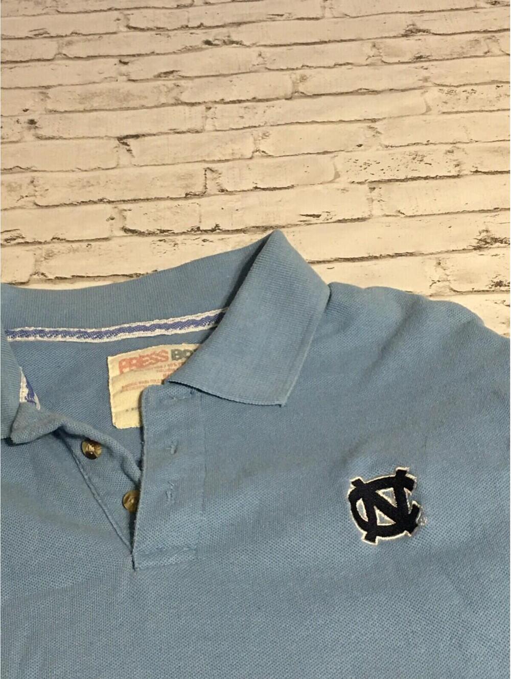Large  Light Blue North Carolina Tar Heels Polo Shirt Mens